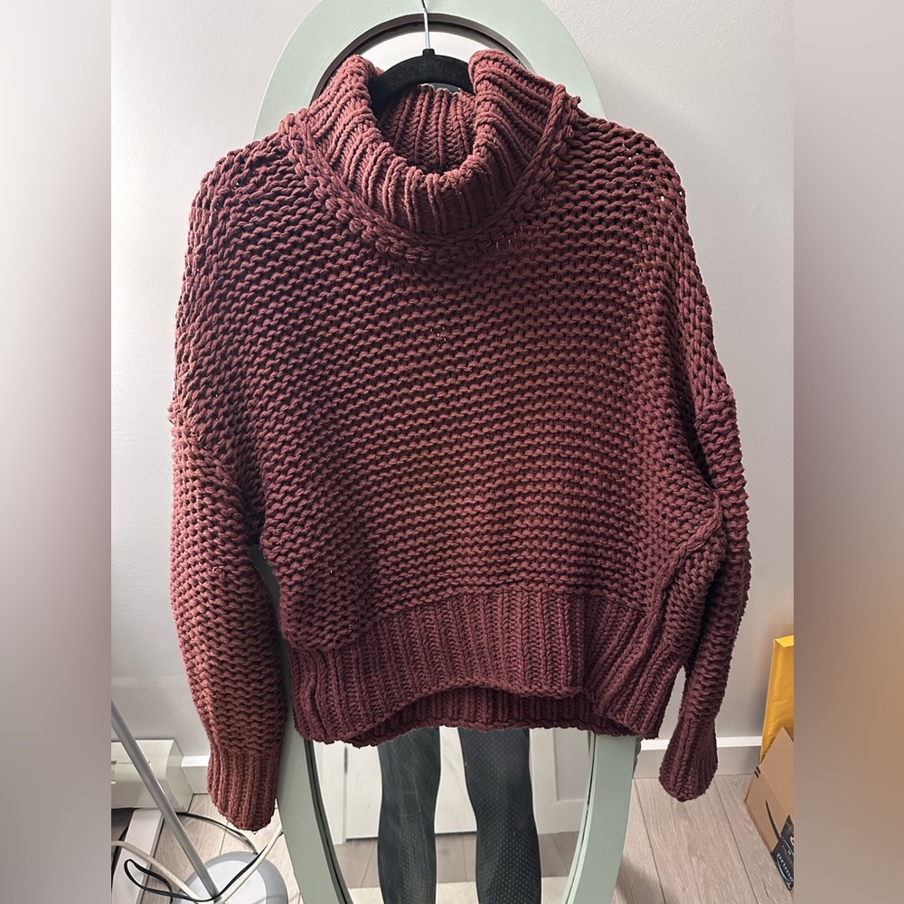 Free People Maroon My Only Sunshine  Sweater
